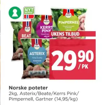 Meny Gartner poteter tilbud