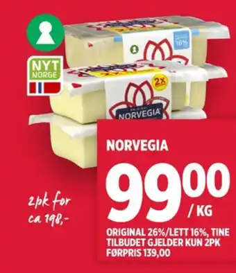 Meny Norvegia skæreost tilbud