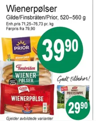 Joker Prior wienerpølser tilbud