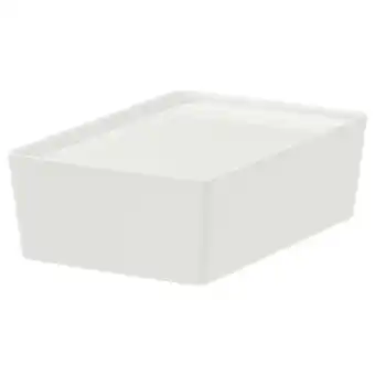 IKEA Kuggis kasse med lokk, hvit, 18x26x8 cm tilbud