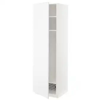 IKEA Metod høyskap m hyller/trådkurv, hvit/kungsbacka matt hvit, 60x60x200 cm tilbud