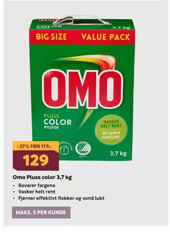 Megaflis Omo pluss color 3,7 kg tilbud