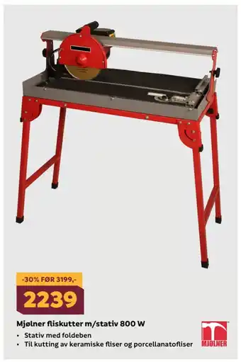 Megaflis Mjølner fliskutter m/stativ 800 w tilbud