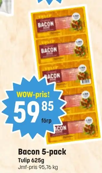 Eurocash Bacon 5-pack Tulip 625g tilbud