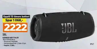 POWER BÆRBAR HØYTTALER JBLXTREME3BLK tilbud
