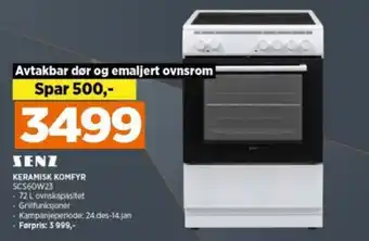 POWER KERAMISK KOMFYR SCS60W23 tilbud
