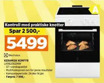 POWER KERAMISK KOMFYR LKR62002NW tilbud