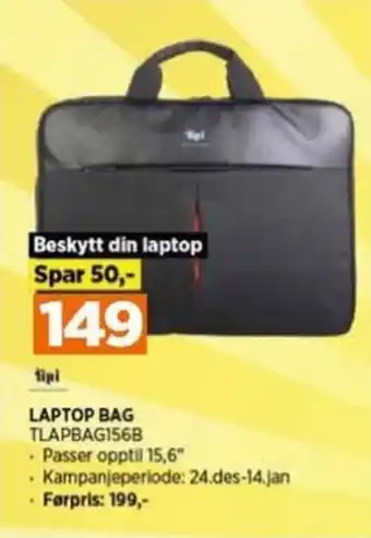 POWER LAPTOP BAG TLAPBAG156B tilbud