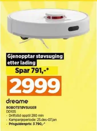 POWER ROBOTSTØVSUGER DD10S tilbud
