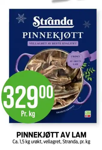 PINNEKJØTT AV LAM Ca. 1,5 kg urøkt, vellagret