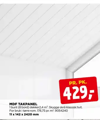 jem & fix Mdf takpanel tilbud