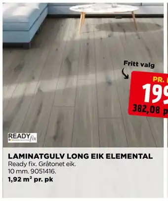 jem & fix Laminatgulv long eik elemental tilbud