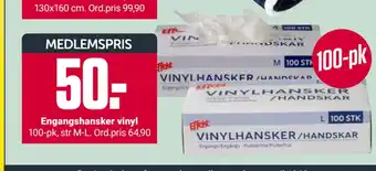 Europris Engangshansker vinyl tilbud