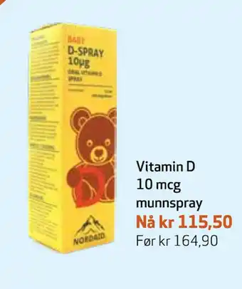 Apotek 1 Vitamin d 10 mcg munnspray tilbud