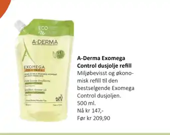 Apotek 1 A-derma exomega control dusjolje refill tilbud