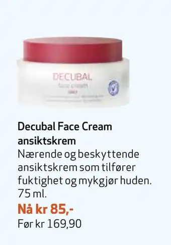 Apotek 1 Decubal face cream ansiktskrem tilbud