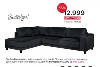 Møbelringen Gordon hjørnesofa tilbud