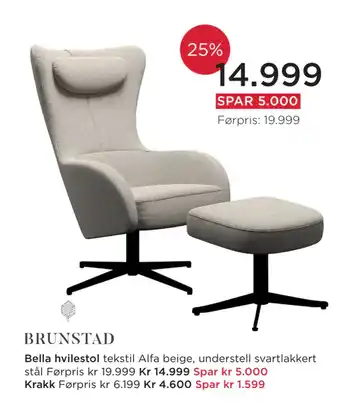 Møbelringen Bella hvilestol tilbud