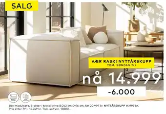 Skeidar Box modulsofa, 3-seter tilbud