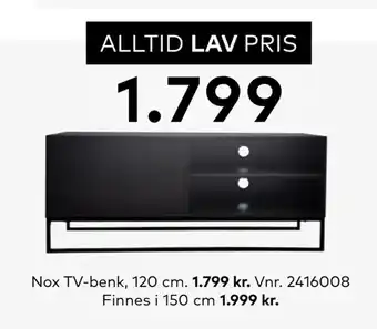 Skeidar Nox tv-benk tilbud