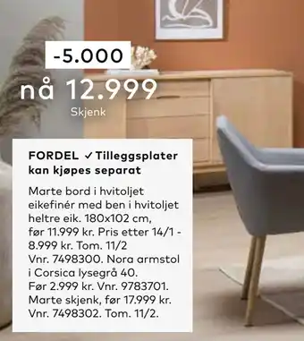 Skeidar Marte skjenk tilbud