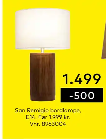 Skeidar San remigio bordlampe tilbud