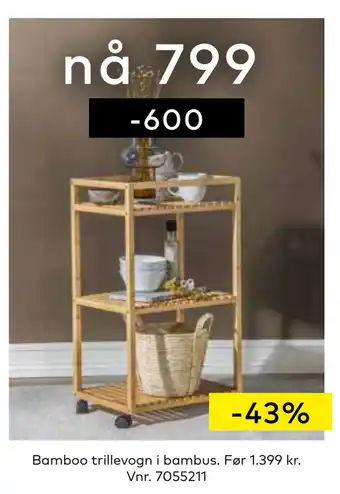 Skeidar Bamboo trillevogn i bambus tilbud