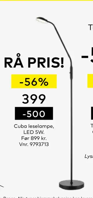 Skeidar Cuba leselampe, led 5w tilbud