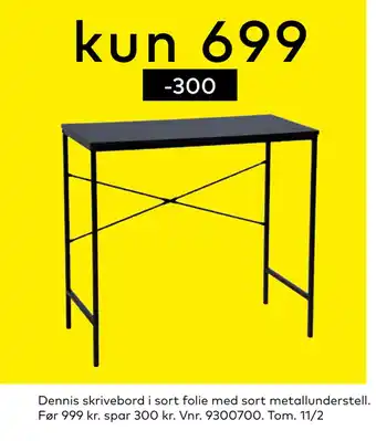 Skeidar Dennis skrivebord tilbud