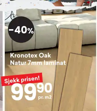 Right Price Tiles Kronotex oak natur 7mm laminat tilbud