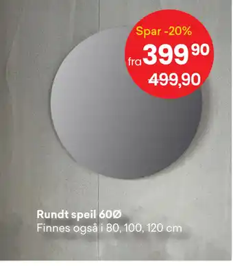 Rundt speil 60ø