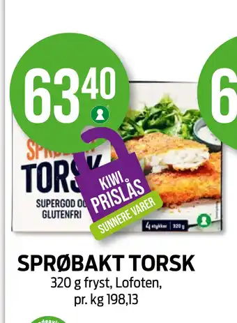 Kiwi Sprøbakt torsk tilbud