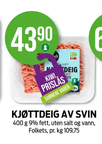 Kiwi Kjøttdeig av svin tilbud