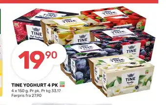 Coop Marked Tine yoghurt 4 pk tilbud