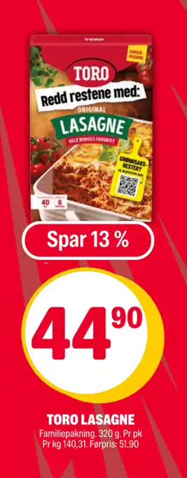 Coop Extra Toro lasagne tilbud