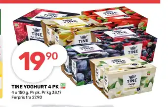 Matkroken Tine yoghurt 4 pk tilbud