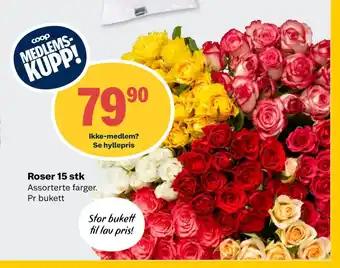Coop Prix Roser 15 stk tilbud