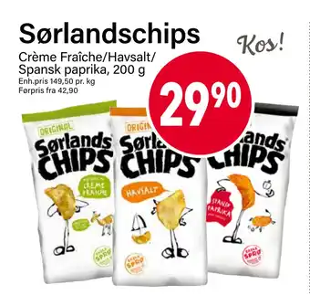 Nærbutikken Sørlandschips tilbud