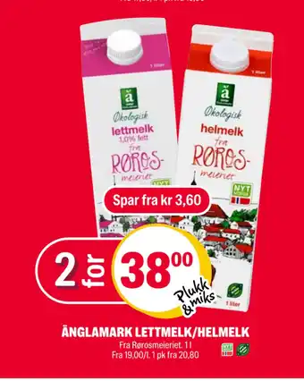 Coop Extra Änglamark lettmelk/helmelk tilbud