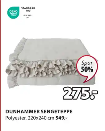 JYSK Dunhammer sengeteppe tilbud