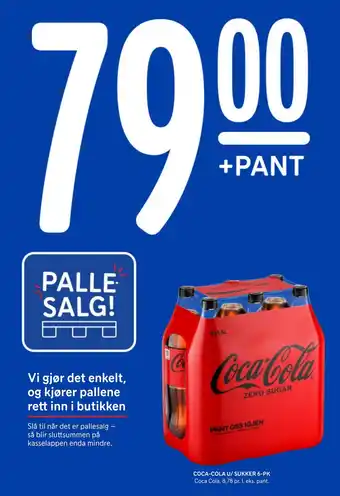 Rema 1000 Coca-cola u/ sukker 6-pk tilbud