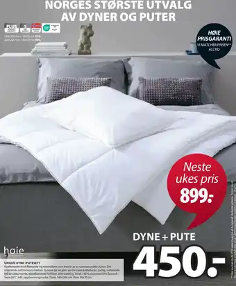 JYSK Dyne + pute tilbud