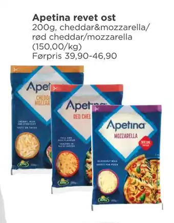 Meny Apetina revet ost tilbud