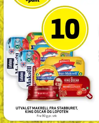 Bunnpris Utvalgt makrell fra king oscar og stabburet tilbud