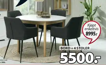 JYSK Marstrand bord + purhus stol tilbud