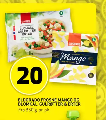 Bunnpris Eldorado frosne mango og blomkål, gulrøtter & erter tilbud