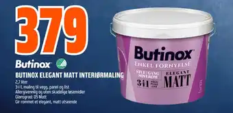 Obs Bygg Butinox elegant matt interiørmaling tilbud