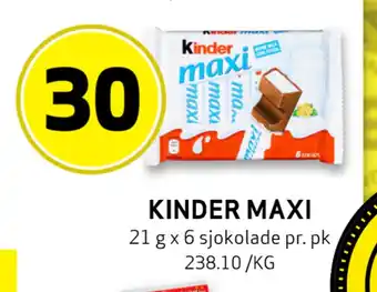 Bunnpris Kinder maxi tilbud