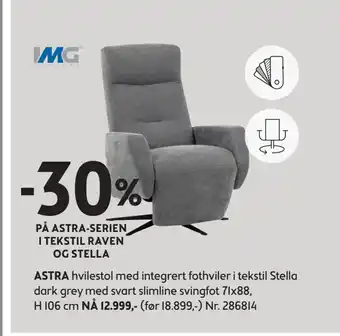 Bohus Astra hvilestol med integrert fothviler tilbud