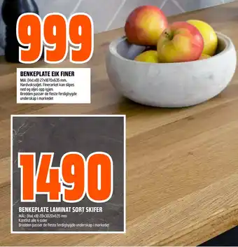 Obs Bygg Benkeplate eik finer tilbud